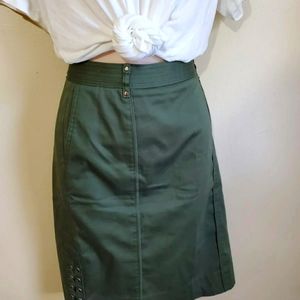 Womans green mini skirt